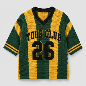 Pull en jersey tricoté au crochet pour femme, style country, col en V, coupe oversize, pour les jours de match, streetwear sportif - Product Image 3