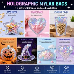 Bolsa de Mylar con Forma de Calabaza para Halloween, a Prueba de Olores, Reutilizable, con Cierre, Bajo MOQ - Product Image 2