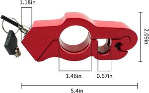 Red Aluminum Motorcycle Handlebar <b>Lock</b> With Keys And Rubber Covers - Product Image 4