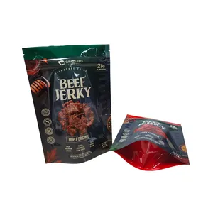 Sachet refermable sous vide réutilisable avec logo personnalisé, en matériau PET, pour en-cas, viande séchée, impression en gravure, sachet pour en-cas, viande séchée - Product Image 3