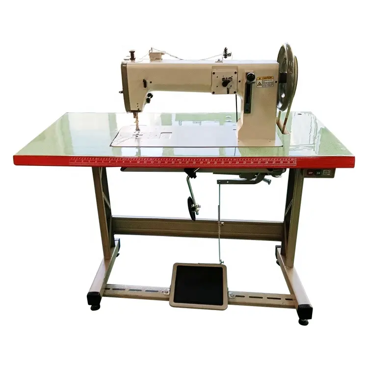 Máquina de coser industrial para tapicería de coche y sofá, gancho oscilante superresistente, pies para caminar, 243