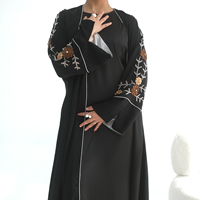 2026 Ramadan EID Elegante Sommer Luxus Abaya Bescheidene Kleider Handgefertigte Perlenverzierte Blumenapplikationen Festliche Muslimische Damenkleider