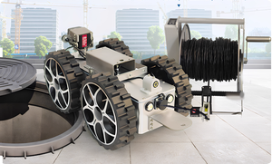 Robot Kamera Inspeksi Pipa CCTV 300mm, Tahan Air IP68, Kabel 200 Meter, untuk Saluran Pembuangan Besar, dengan Perangkat Lunak APP dan Penghitung Panjang - Product Image 2