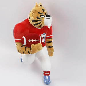 Bán buôn tùy chỉnh 20cm bóng đá thể thao <span class=keywords><strong>Tiger</strong></span> linh vật unisex mềm nhồi dài đồ chơi sang trọng PP bông điền thêu bên - Product Image 5