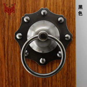 Dotted Hexagonal <b>Door</b> Knocker Brass Ring Cabinet Handle Chinese Style Durable - Product Image 4