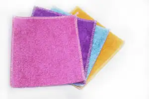 竹繊維タオルカスタマイズされた高品質の正方形の超柔らかい食器洗い布