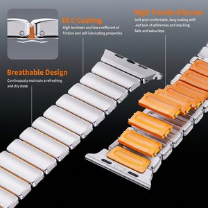 Correa de Reloj de Titanio Puro con Recubrimiento DLC para <span class=keywords><strong>Apple</strong></span> <span class=keywords><strong>Watch</strong></span> Ultra 3 2 Series 11 10 9 46mm 49mm, Correa con Acabado Arenado para Hombre - Product Image 4