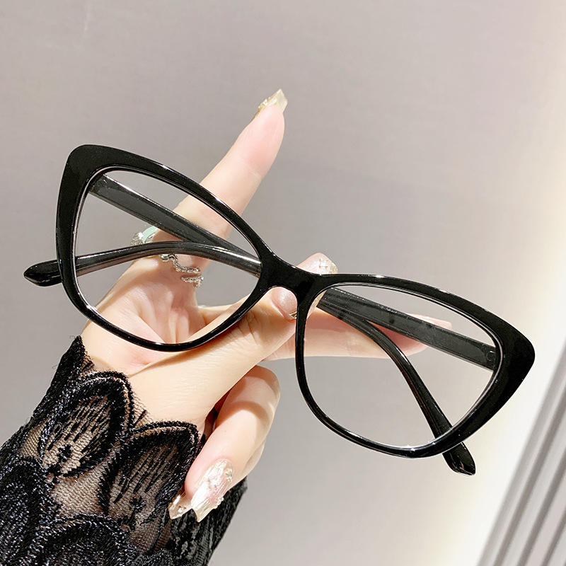 High-End Single Vision Reading Glasses for Women Blue Tortoiseshell Anti-Blue Light Cat Eye Design Fashionable Internet