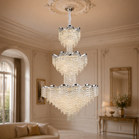 Lustre en cristal de luxe français, luminaire suspendu, hauteur réglable, pour restaurant, hôtel, villa