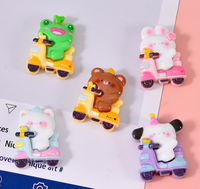 Accesorios de resina mixta con figuras de oso, conejo, gato, perro, rana, estilo Kawaii, de base plana, para slime, decoración de fundas de teléfono, horquillas y manualidades de Navidad