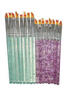Ensemble de 8 pinceaux à ongles dentelés français, design pétale, fibres synthétiques, pour le dessin de motifs sur gel - Product Image 5