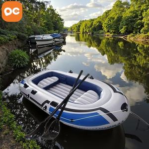 Bote de Asalto Portátil para 2/3/4 Personas <span class=keywords><strong>Kayak</strong></span> Multipersona Bote de Goma Inflable con Fondo Grueso para Deriva Pesca Ocio y Rafting - Product Image 1