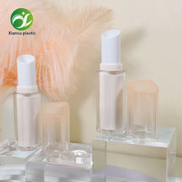 Nouveau design, tube à lèvres double couche en verre blanc dégradé avec couvercle rabattable, emballage personnalisé pour baume à lèvres, outils de maquillage