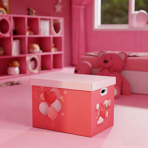 Hộp quà màu hồng có thể tùy chỉnh với tay cầm cho quà sinh nhật và những dịp đặc biệt - Product Image 3