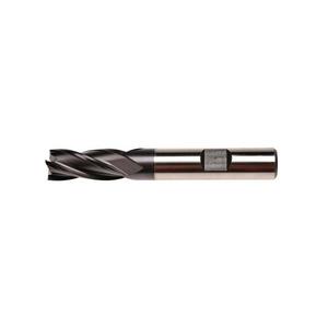 Fresa de extremo HSS-Co con recubrimiento de TiAlN, helicoidal de 30 grados, 4 filos, vástago Weldon para acabado - Product Image 1