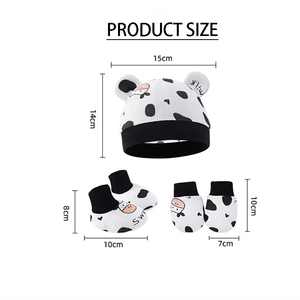 Bonnet pour bébé garçon, ensemble mitaines et chaussons pour bébé, bonnets 100% coton, nouveau-né - Product Image 2