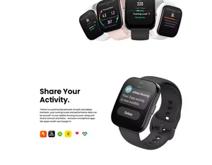 นาฬิกาอัจฉริยะ <span class=keywords><strong>Amazfit</strong></span> Bip 5 ขนาด 46 มม. พร้อม GPS, Alexa ในตัว, รองรับการโทรผ่านบลูทูธ, แบตเตอรี่ใช้งานได้ 10 วัน, โหมดกีฬา 120 โหมด, สำหรับ Android และ iOS สีดำ - Product Image 5