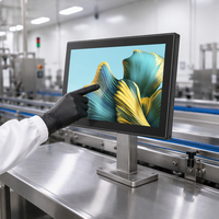 Écran tactile LCD 15'' 21,5'' Moniteur IPS 1024*768 HD pour bureau, montage mural, usine alimentaire, moniteur industriel étanche