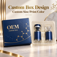 Boîtes rigides personnalisées OEM pour ampoules fenêtrées, support blister, matériaux recyclés, impression quadricolore pour l'emballage de flacons de produits de beauté et de soins de la peau