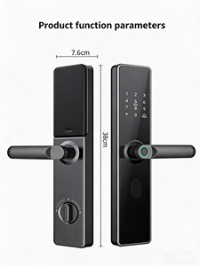 होटल/अपार्टमेंट/कार्यालय उपयोग के लिए फिंगरप्रिंट पासवर्ड कार्ड अनलॉक के साथ टलॉक योग्य टी 2 उन्नत सुरक्षा स्मार्ट डोर लॉक सिस्टम - Product Image 2