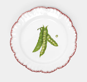 <span class=keywords><strong>Assiette</strong></span> à salade et dessert en céramique peinte à la main, motif pois de jardin - Product Image 1
