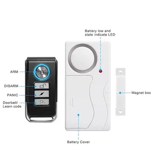 Home Security Wireless Remote Control Door Window Vibration Sensor Alarm Bike Motorcycle Car Anti-theft Magnetic Door Alarm