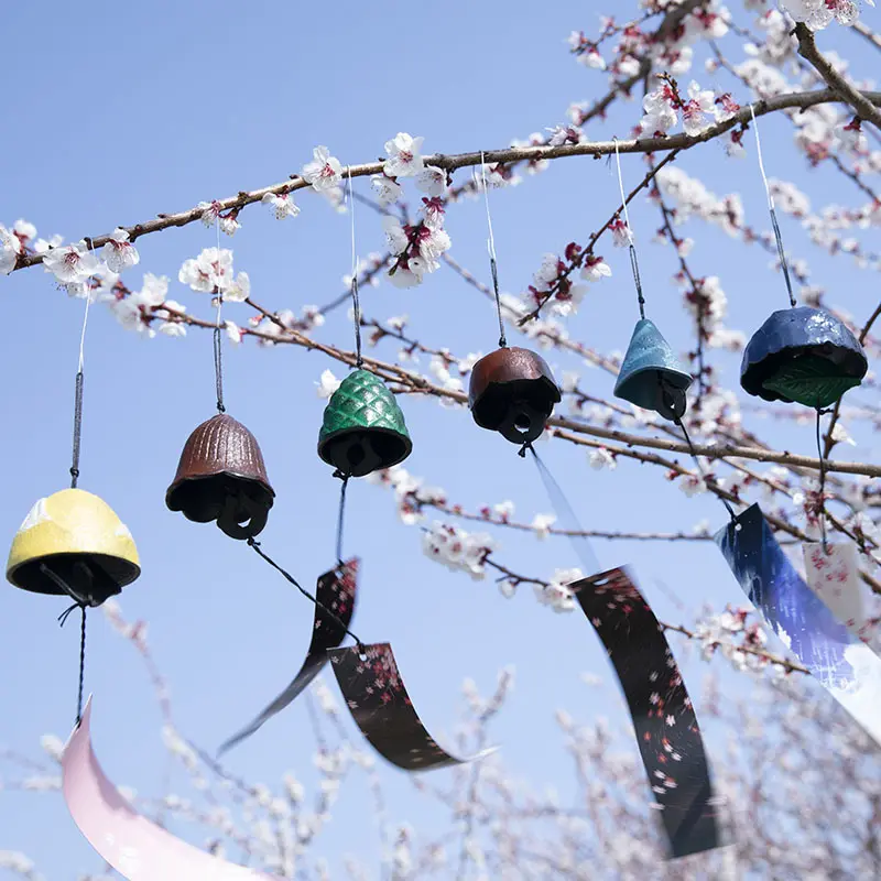 B&B de ferro fundido chinês e japonês, metal vintage e paisagem, decoração suspensa para jardim ao ar livre, carrilhão de vento, decoração de varanda