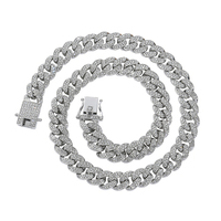 Chaînes à maillons hip-hop pour hommes de 13 mm, chaîne en or, ensemble de colliers entièrement sertis de diamants