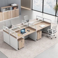 Bureau de travail moderne et minimaliste Qian Yang QY-YJ-83, combinaison de bureaux d'ordinateur pour quatre personnes, chaise incluse, bureau pour 2/4/6 personnes