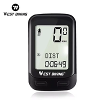WEST ciclismo 5 idiomas de bicicletas ordenador Fit 2 a la velocidad de la bicicleta odómetro inalámbrico impermeable cronómetro GPS ciclismo motocicleta computadora