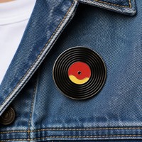 Épinglette en émail personnalisée en forme de disque vinyle, badge métallique rétro musical, épinglette de revers, souvenir, bijou DJ, cadeau, vente en gros d'usine, OEM, ODM