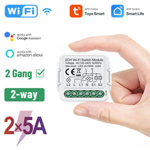 Módulo de Interruptor Inteligente Wi-Fi Tuya de 2 Canales PST-S02 con Asistencia de Voz para Línea de Fase y Línea Neutra, Calidad Superior a <span class=keywords><strong>Precio</strong></span> de Fábrica - Product Image 2