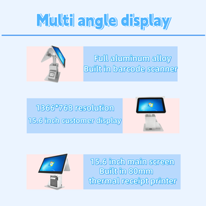 Systèmes <span class=keywords><strong>de</strong></span> point <span class=keywords><strong>de</strong></span> vente à double écran <span class=keywords><strong>de</strong></span> 15,6 pouces, machine <span class=keywords><strong>de</strong></span> point <span class=keywords><strong>de</strong></span> vente multifonctionnelle tout-en-un, imprimante thermique, lecteur <span class=keywords><strong>de</strong></span> codes-barres, en <span class=keywords><strong>stock</strong></span> en usine - Product Image 4