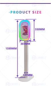 Machine <span class=keywords><strong>photobooth</strong></span> iPad Salsa ovale noir et blanc, kiosque <span class=keywords><strong>photobooth</strong></span> avec lumières LED RGB, cabine selfie avec valise de transport pour fête et <span class=keywords><strong>mariage</strong></span> - Product Image 5