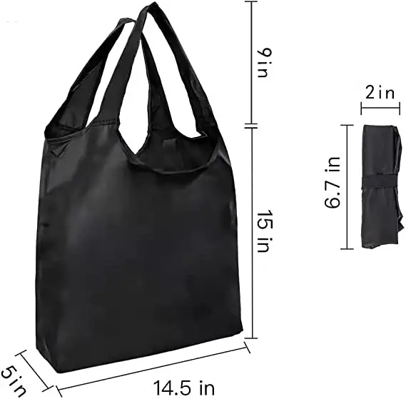 2022 CHENGBAI Reusable Heavy Duty Shopping Bags with Handles Black Bulk Black Cloth Foldable Grocery Bags