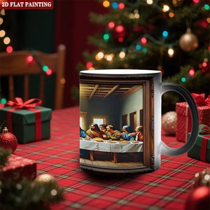 Christmas Birthday Gift Mug 11oz <b>Ceramic</b> Frosted Black Heat Sensitive Color Changing <b>Cup</b> - Product Image 2