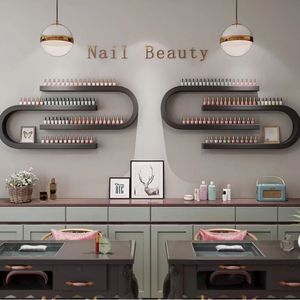 Nuevo 2025 Envío Gratis Estante de Exhibición de Arte de Uñas de Metal con Diseño Moderno, Soporte de Pared para Almacenamiento de Cosméticos para Esmalte de Uñas y Pegamento - Product Image 1