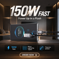 SENDEM M28P Kabel USB 3.0 ke Lightning 150W 6A Pengisian Cepat Kabel Transfer Data 1M Berbahan Kepang