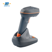 Scanner de codes barres 2D sans fil portatif industriel en gros avec lecteur QR de base de charge d'écran LCD en stock 1 an de garantie