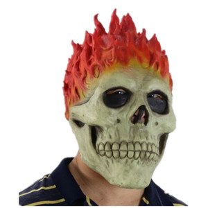 Costume <span class=keywords><strong>de</strong></span> Cosplay d'halloween réaliste personnalisé, fête d'horreur effrayante, tête complète, cheveux rouges, masques en Latex <span class=keywords><strong>de</strong></span> crâne - Product Image 2