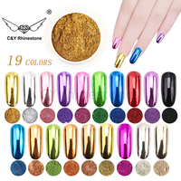 CY Nail Illusion bedak Glitter payet, bubuk bawang emas berkilau Laser