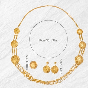 Dubai African Ladies <strong>Wedding</strong> Jewelry Set Fine Gold-Plated Bead <strong>Necklace</strong> and <strong>Ring</strong> for <strong>Weddings</strong> Special Occasions - Product Image 6