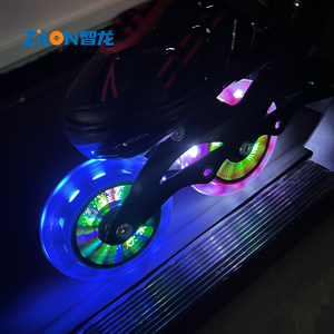 Roues de patins à roulettes LED programmables 100x24mm, logo graphique personnalisable, roues lumineuses, imperméables, durables, en PU pour roller - Product Image 1
