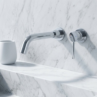 Robinet de salle de bain mural en laiton chromé, moderne et luxueux, avec vanne encastrée pour hôtels et salles de sport