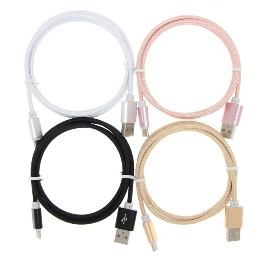 Cable de datos Micro USB trenzado para teléfono móvil Android, Cable de carga USB Mico de 1M