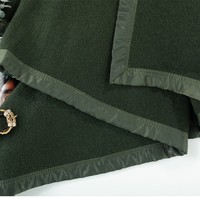 Couverture en laine verte militaire couverture douce et chaude couverture de canapé de couleur unie contenant des fibres conductrices antistatique