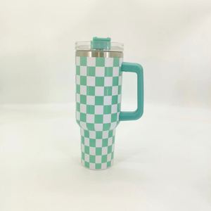Custom Color Travel Vacuum <b>Flasks</b> 40oz Powder Coating Stainless Steel 40 oz Tumbler <b>with</b> Handle and <b>Straw</b> Mugs - Product Image 5