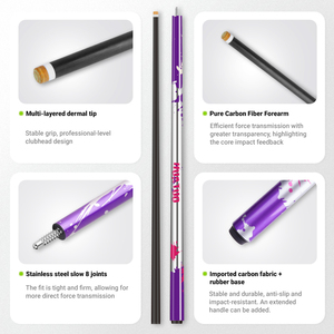 Taco <span class=keywords><strong>de</strong></span> <span class=keywords><strong>Billar</strong></span> Profesional <span class=keywords><strong>de</strong></span> Fibra <span class=keywords><strong>de</strong></span> Carbono con Punta Fina <span class=keywords><strong>de</strong></span> 12.5mm Anti-Deformación para Práctica, Ideal para Clubes <span class=keywords><strong>de</strong></span> <span class=keywords><strong>Billar</strong></span> - Product Image 3