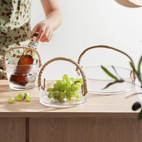 Corbeille à fruits en verre, design créatif, luxe léger, style bohème, non toxique, pour la maison, les collations, les desserts, les fêtes, le salon, seau à glace tendance