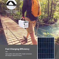 ALLTOP Système d'énergie solaire extérieur portable de petite taille et de grande capacité avec batterie au lithium Centrale solaire